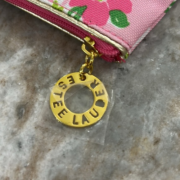 Lilly Pulitzer For Estée Lauder Tiger Lily Cosmetic Bag pink green zip - Picture 7 of 12